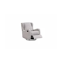 Westwood Design Skylar Fabric Manual Swivel Glider and Recliner in Fawn Gray