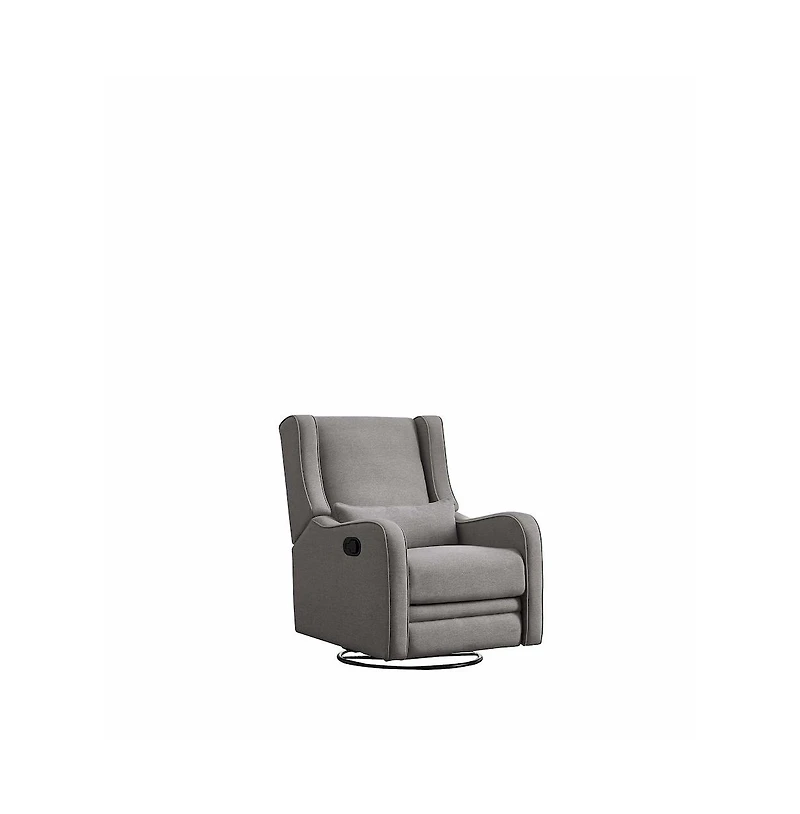 Westwood Design Elsa Fabric Manual Swivel Glider and Recliner in Harbor Gray