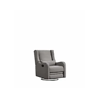 Westwood Design Elsa Fabric Manual Swivel Glider and Recliner in Harbor Gray