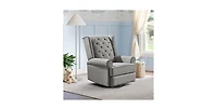 Westwood Design Amelia Traditional Fabric Usb Glider and Recliner in Charcoal