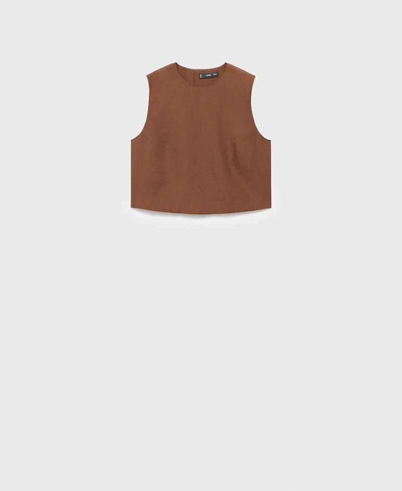 Mango Women's Buttoned Crop Top
