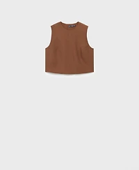 Mango Women's Buttoned Crop Top