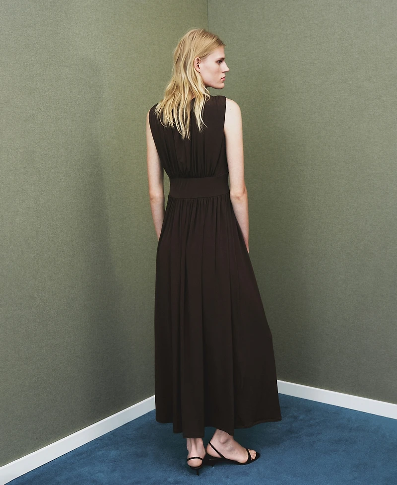 Mango Women's Ruched Long Dress