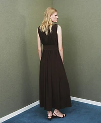 Mango Women's Ruched Long Dress