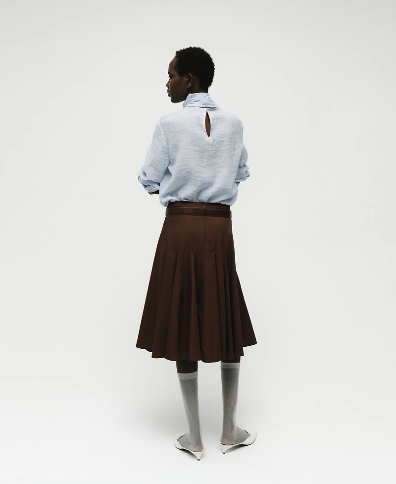 Mango Women's Foulard Detail Textured Blouse