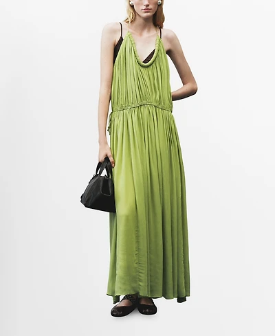 Mango Women's Oversized Pleated Dress