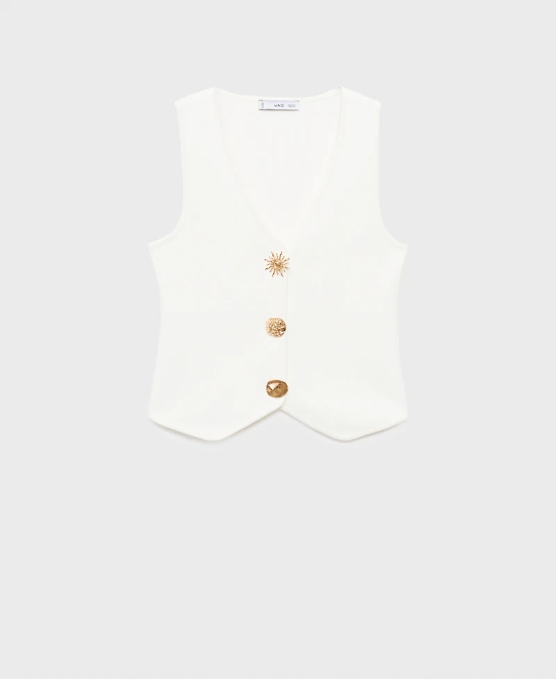 Mango Women's Jewel Buttons Knitted Vest