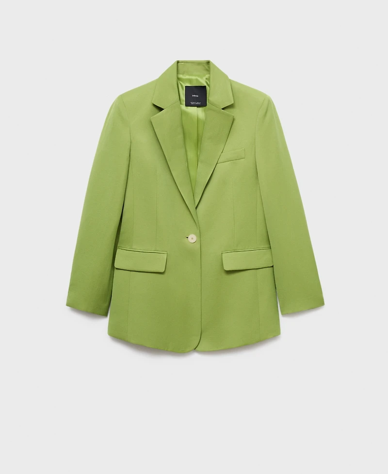 Mango Women's Linen-Blend Suit Blazer
