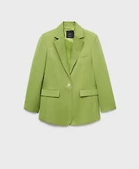 Mango Women's Linen-Blend Suit Blazer