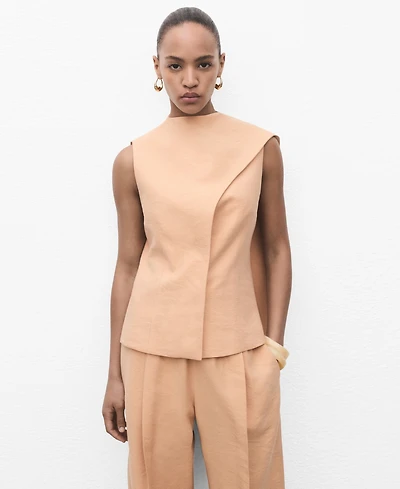Mango Women's Asymmetrical Foulard Top