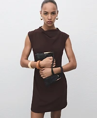 Mango Women's Draped Collar Short Dress