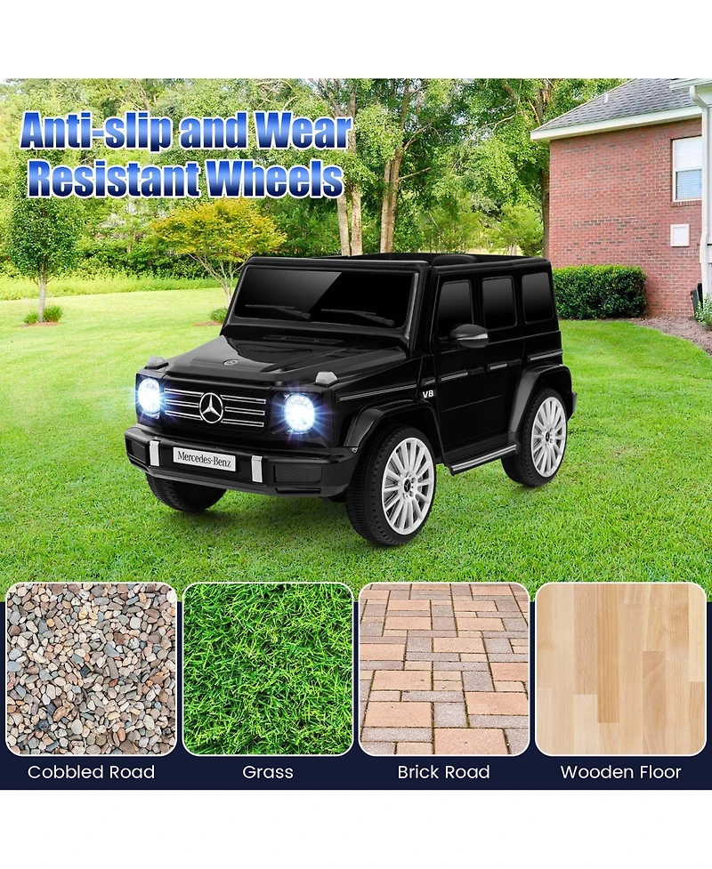 Licensed Mercedes-Benz G500 Kids Ride-on Car 12V Battery Powered Truck Painted