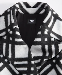 I.n.c. International Concepts Women's Belted Plaid Coat, Macy's Exclusive