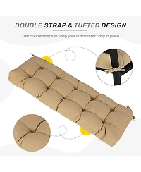 Aoodor 46" x 19.7" 5.1" Outdoor Polyester Tufted Bench Cushion, Water-resistant & Fade-Resistant, Cushion for Love Seat