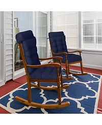 Aoodor Tufted Rocking Chair Cushion, High Back Cushion with Waterproof and Fade-Resistant, Set of 2