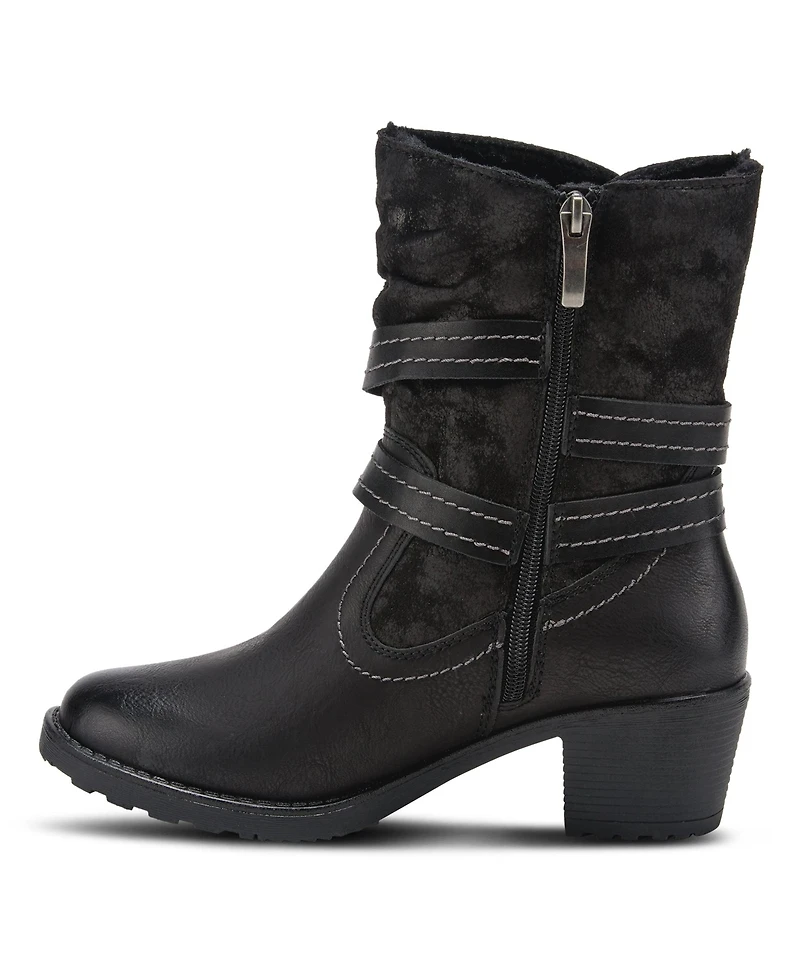 Spring Step Boisa Waterproof Mid Boot with Quilted Detail and Faux Fur Lining