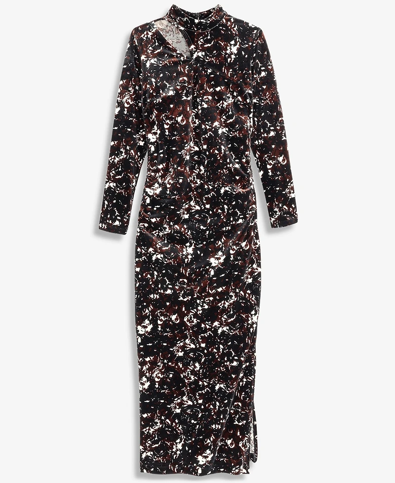 I.n.c. International Concepts Women's Velvet Shoulder Cutout Midi Dress, Macy's Exclusive