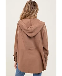 Pinkblush Maternity Mocha Corduroy Contrast Oversized Hoodie