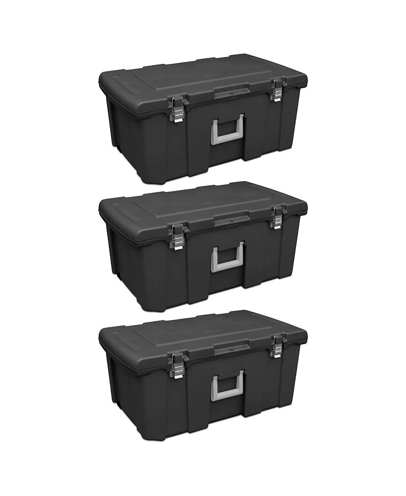 Sterilite Wheeled Footlocker, Plastic Utility Storage Container, Black
