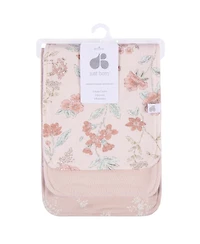 Just Born Baby 3-Pack Burp Cloths, Pink Florals, One