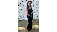 Pinkblush Maternity Olive Satin Smocked Fitted Midi Dress
