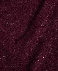 I.n.c. International Concepts Women's Roving Sequin V-Neck Sweater, Macy's Exclusive