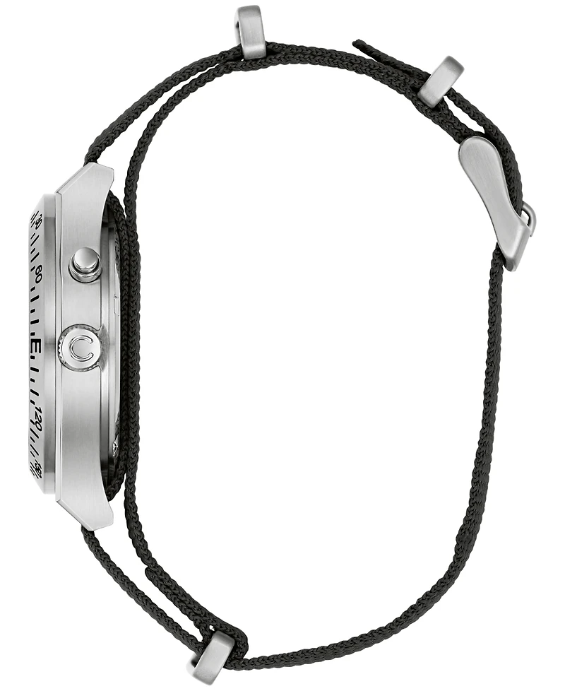 Caravelle Men's Vintage Casual Lite Up Black Nylon Strap Watch, 39mm