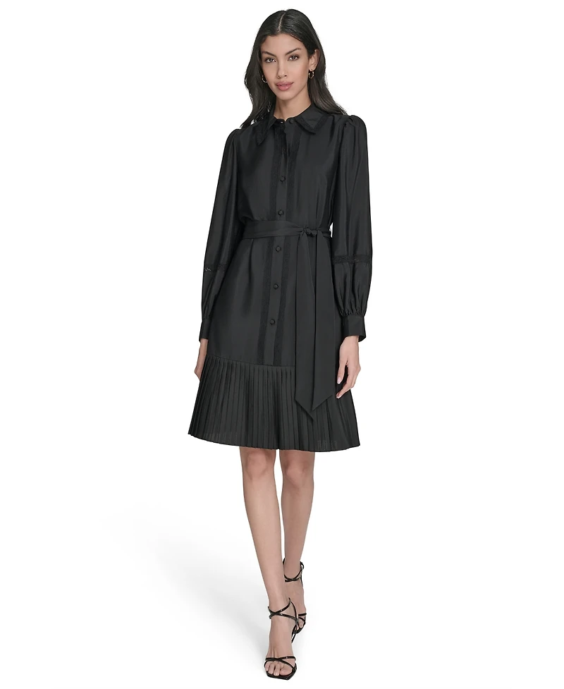 Eliza J Women's Pleated Shirt Dress