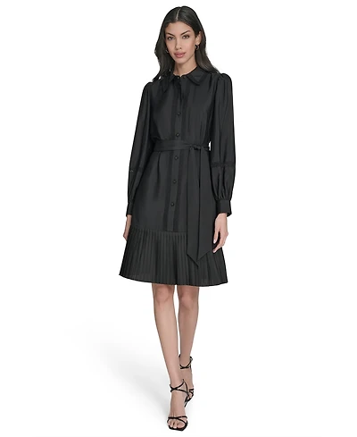 Eliza J Women's Pleated Shirt Dress