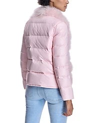 Julia & Stella by Maximilian Women's Cashmere Goat Trimmed Puffer Jacket