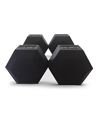 HolaHatha Iron Hexagonal Cast Exercise Dumbbell Free Weight Pair, 45 Pounds