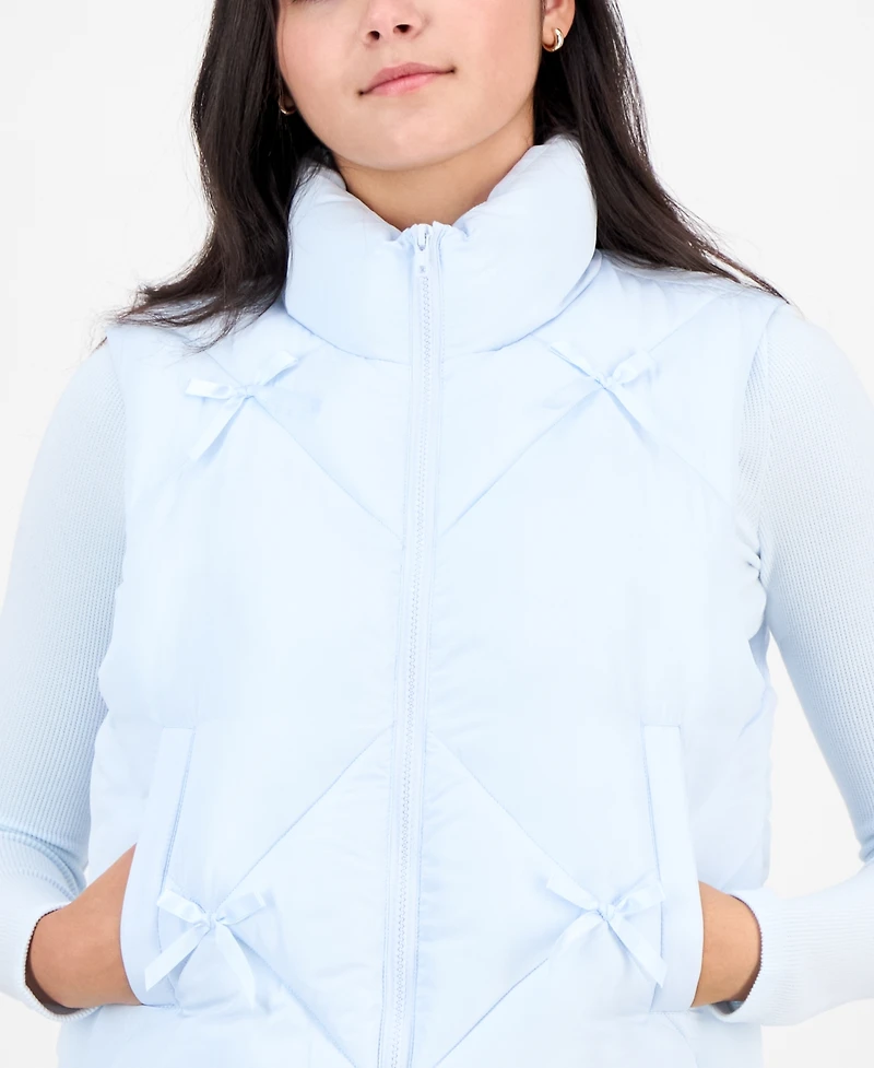 Madden Girl Juniors' Bow-Trim Puffer Vest