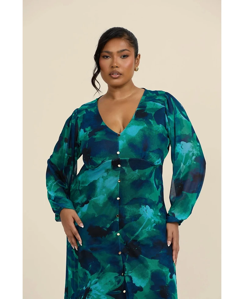 Fashion-szn Curve Women's Plisse Midi Dress