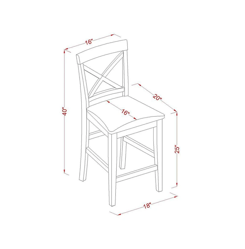 East West Furniture 5 Pc counter height set - counter height Table and 4 Kitchen bar stool.