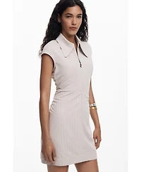 Desigual Women's Slim striped dress with short sleeves
