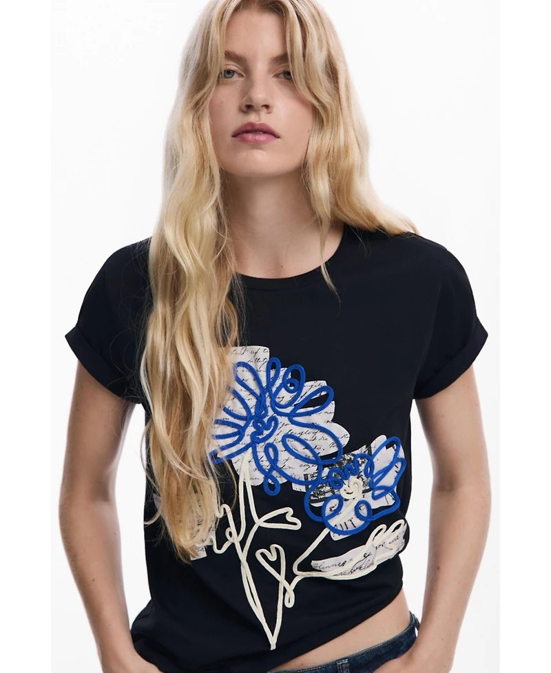 Desigual Women's Floral lace T-shirt