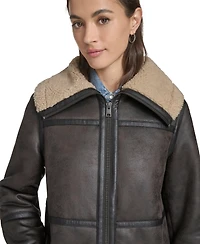 Levi's Women's Fx Shearling Funnel Coat