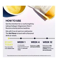 Collagen Magnesium Rest + Restore [30 Serves] Verisol Bioactive Peptides, Glycinate & Taurate Salts | Calming Beauty Routine