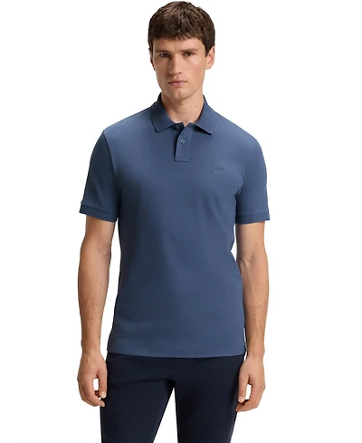 Boss by Hugo Men's Slim-Fit Stretch-Cotton Logo Patch Polo Shirt