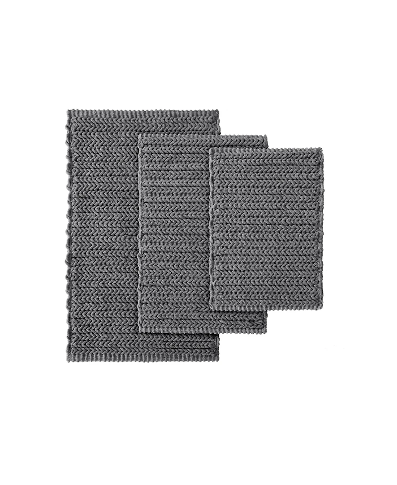 Madison Park Lasso Yarn-Dyed Cotton Chenille Bath Rug