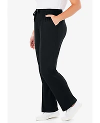 Woman Within Plus Sport Knit Straight-Leg Pull-On Pants