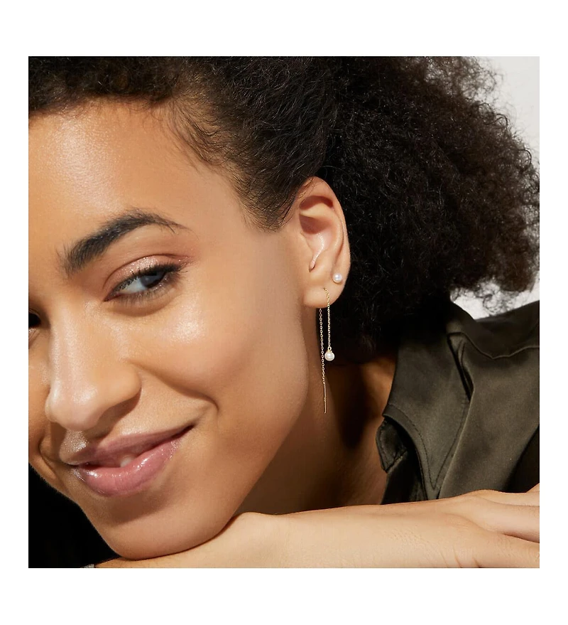 Ana Luisa Pearl Threader Earrings - Abrielle