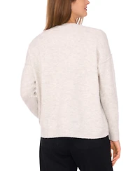 Vince Camuto Women's Cozy Crewneck Star-Print Dropped-Shoulder Sweater