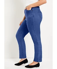 June + Vie Women's Curvie Fit Straight-Leg Jeans