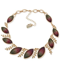 lonna & lilly Glass and Resin Stone Pave Branch Necklace