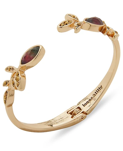 lonna & lilly Glass and Resin Stone Hinged Cuff Bracelet
