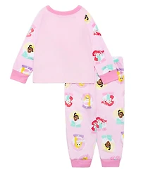 Ame Girls 2T-4T 2-Piece Disney Princess Top and Pants Pajama Set