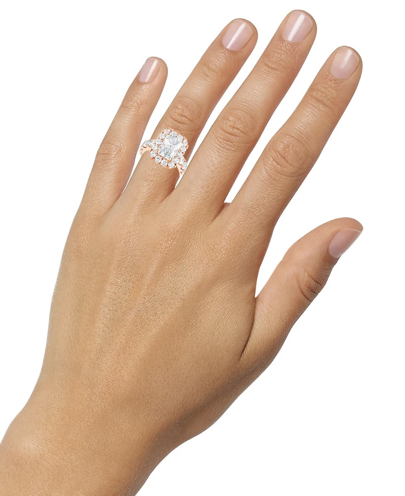 Bagley Mischka Certified Lab Grown Diamond Emerald Halo Engagement Ring (8-3/4 ct. t.w.) 14k Gold