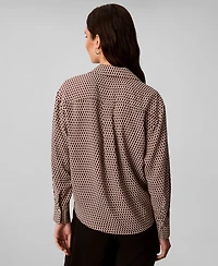 Calvin Klein Women's Printed Crepe Long Sleeve Top