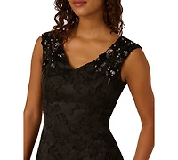 Adrianna Papell Women's Bead Jacquard Midi Dress